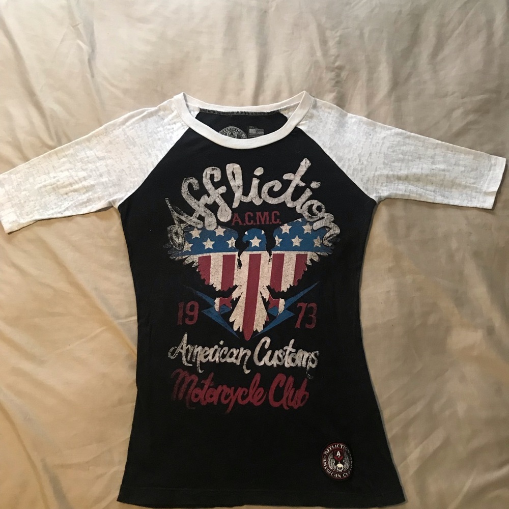Affliction 3/4 sleeve top